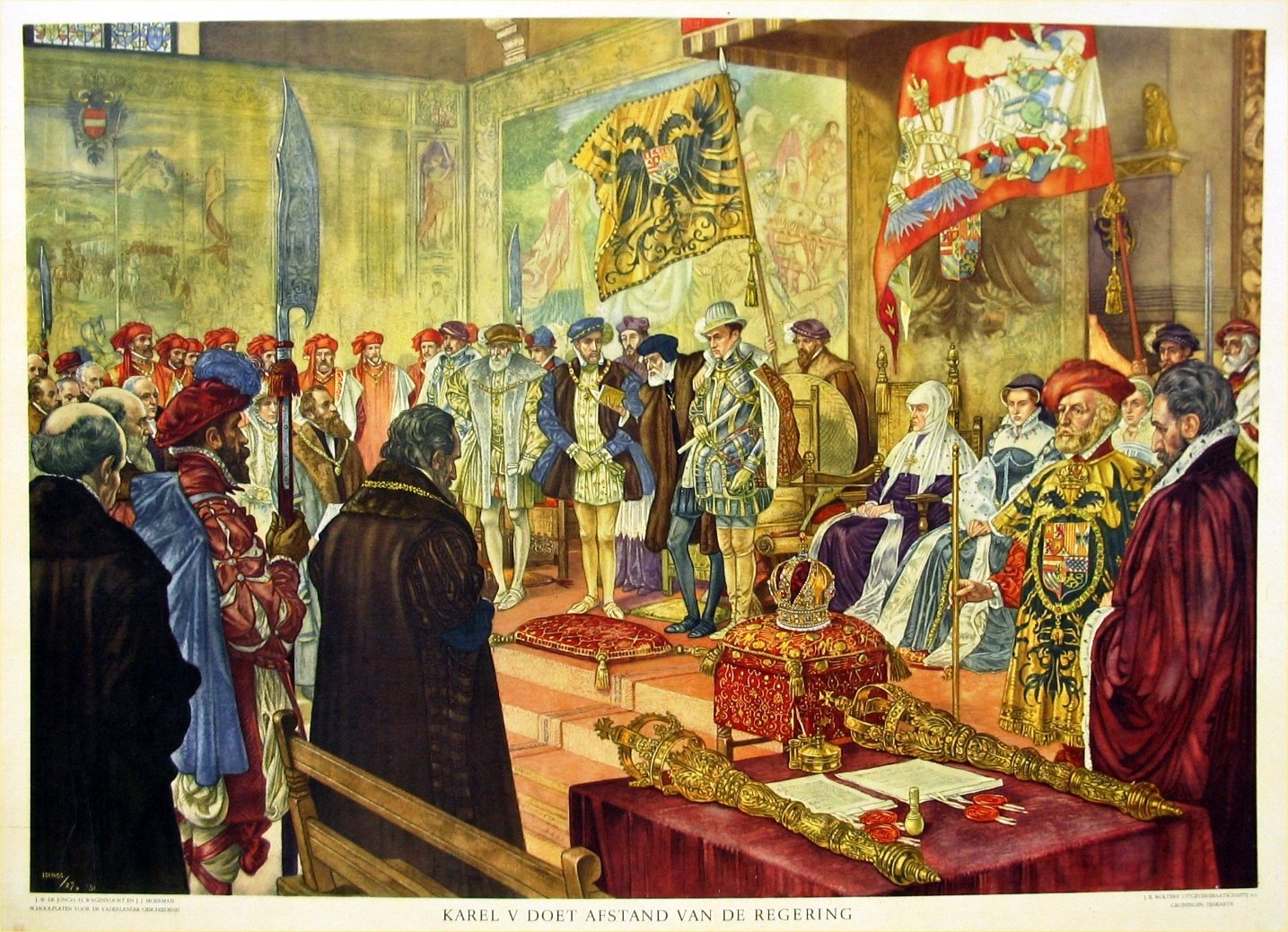 Karel V doet afstand van de troon. in 1555 | Geschiedenis, Oude kaarten